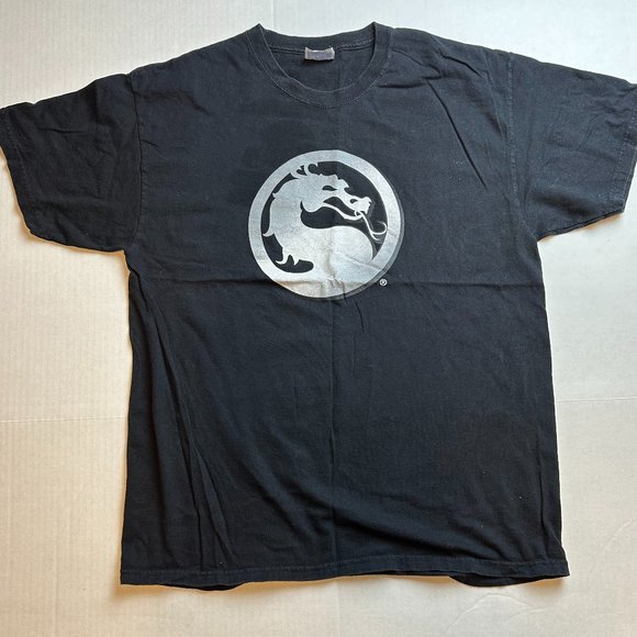 Mortal Combat Other - Vintage Mortal Combat Men's Mortal Combat Dragon Logo Black Tee Size Large